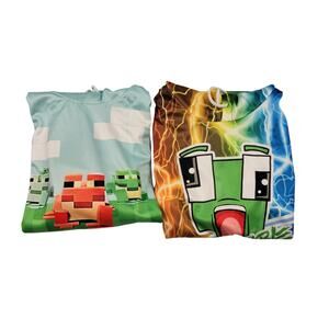 Unspeakable Youth S Hoodie Lot 2 Lightning & Minecraft Frog Pullover NWOT 717